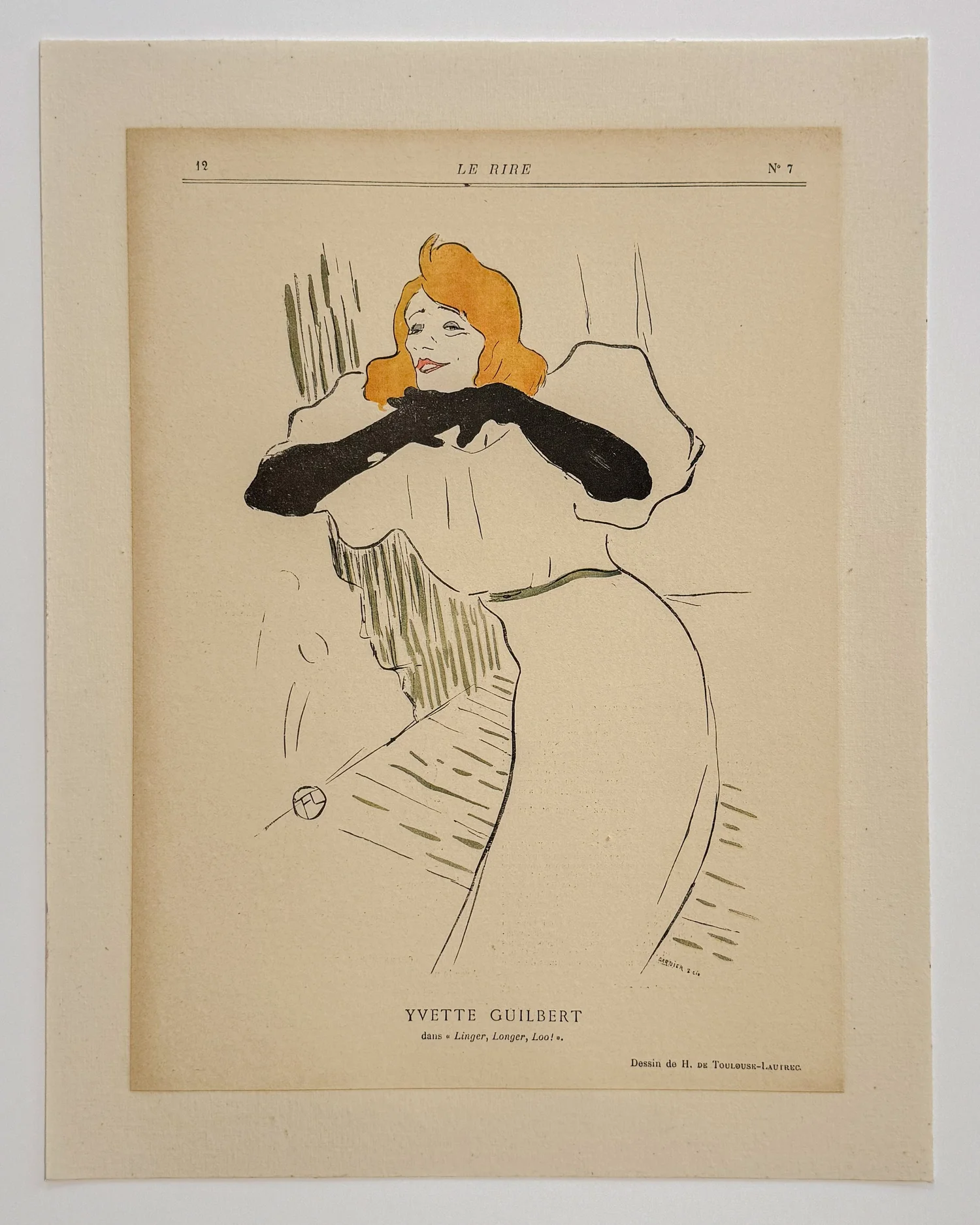 Henri de Toulouse-Lautrec - Yvette Guilbert — Gold Crown Gallery